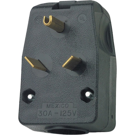 Leviton Leviton Commercial Thermoplastic Angle Blade Plug TT-30P 14-6 AWG 2 Pole 3 Wire 00830-00E